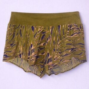 JoyLab Athletic Running Shorts Large Mustard Print 2” Inseam Built-In Liner